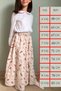 Girl's 100% Cotton Cream Color Printed Linen Long Skirt - 4