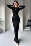 Long Sleeve Sandy Dress with Breast and Waist Drap - 6