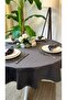 Aura Cotton Fabric Anthracite Smoked Round Water Repellent Tablecloth - 4