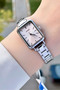 Silver Color Women's Wristwatch with Pink Cord - 2