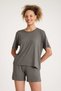 100% Cotton Smoked Military Color Premium Quality Shorts T-Shirt Women's Pajama Set - 4
