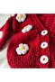 Flower Motif Hand Knitted Baby, Kids Cardigan Jacket - 3
