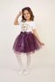 Girl's Love Heart T-Shirt Purple Tutu Skirt Suit April 23, October 29 Show Outfit - 3