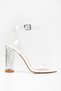 Women's Onante White Transparent Heeled Shoes - 2