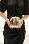 Silver Metal Oyster Bag