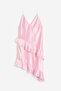 Flounced satin slip dress
