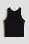 Ribbed cotton vest top