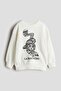 Printed crew-neck sweatshirt