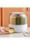 6-Grid Rotating Rice & Grain Dispenser, 5KG Moisture-Resistant Storage Box with Lid for Kitchen