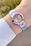 Silver Color Women's Wristwatch with Powder Cord - 3