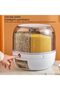 6-Grid Rotating Rice & Grain Dispenser, 5KG Moisture-Resistant Storage Box with Lid for Kitchen - 2