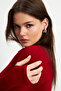 Women's Burgundy Toe Detailed Bodysuit - 3