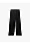 High Waist Ribbed Detailed Wide Leg Pants - 4