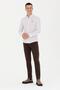 Men's Burgundy Slim Fit Long Sleeve Shirt - 5