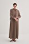 Women's Steel Knitted Zero Sleeve Dress Brown - 4