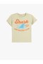 Slogan Printed Short Sleeve Crew Neck Cotton T-Shirt