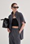 Women's Steel Knitted Palazzo Pants Smoked - 5