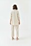 Women's Sequin Embroidery Stone Embroidered Flam Linen Shirt and Pants Set - 2