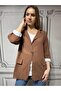 Women's Single Button Linen Cotton Long Sleeve Jacket