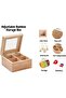 Tea Box - Premium Bamboo Organizer with 4 Compartments & Glass Lid - 5