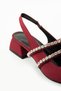 women's stylish ballet flats with stones-high heels-LNDA - 5