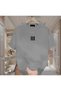 3 Lines Printed Smoke Gray Men's Tshirt 100% Organic Cotton Textured Comfort T-Shirt - 2
