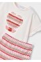Knitted Front Leggings Set - Orange - 4