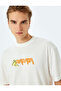 Short Sleeve Viscose Blend Crew Neck Oversize Back Printed T-Shirt
