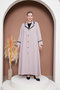 Hijab Crepe Buttoned Mevlana Pul Sequin Detailed Pocketed Abaya Ferace Size 42-48 - 3