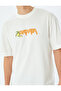 Short Sleeve Viscose Blend Crew Neck Oversize Back Printed T-Shirt - 5