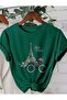 Eiffel Tower Printed Basic T-Shirt