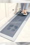 40X120Cm (Thick) Blue Water Absorbent Non-Slip Base Bath Mat - Kitchen Countertop Front Mat - Long - 3