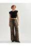 Relaxed Fit Leopard Print Wide Leg Trousers - 2