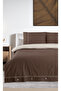 Cotton Duvet Cover Set, Ribbed Single Size, Coffee-Cream - 2