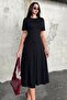 Women's Short Sleeve A-Line Skirt Midi Length Modal Fabric Dress
