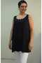 Black Combed Cotton Viscose T-Shirt with Black and White Piping Detail - 3
