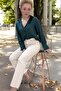 Women's Jean Jeans - Spanish Leg, Lycra, Cream Color - 7
