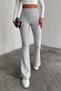 Women's High-Waisted Ribbed Leggings - Grey - 5
