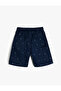 Printed Palm Cotton Bermuda Shorts with Lace-Up Waist - 2
