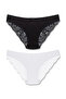 2 Pack Cotton Back Leg Lace Slip Women's Panties