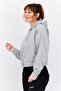 Women Hoodie Plain Long Sleeves Sweatshirt, Grey - 2
