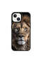 iPhone 15 Compatible Lion Nobility Glass Phone Case