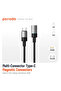 Braided 100W Pd C To C+L Fast Charging Cable With Magnetic Head 1.2M - Blac