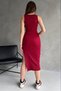 Burgundy Dress with Slit Detail - 2