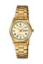 Gold Color Calendar Women's Wristwatch