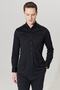 Men's Black Slim Fit Narrow Cut Hidden Button Collar 100% Cotton Shirt - 5