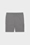 Men's Gray Standard Fit Regular Cut Cotton Knitted Shorts with Pockets - 7