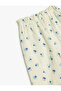 Floral Trousers Wide Leg Elastic Waist Cotton - 3