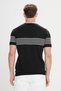 Men's Black-White Standard Fit Regular Fit 100% Cotton Striped Crew Neck Knitwear T-Shirt - 5