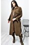 Women's Melton Belt Pack Double Pocket Buttoned Long Oversized Lumberjack Shirt Tunic Dress 3280350 - 6